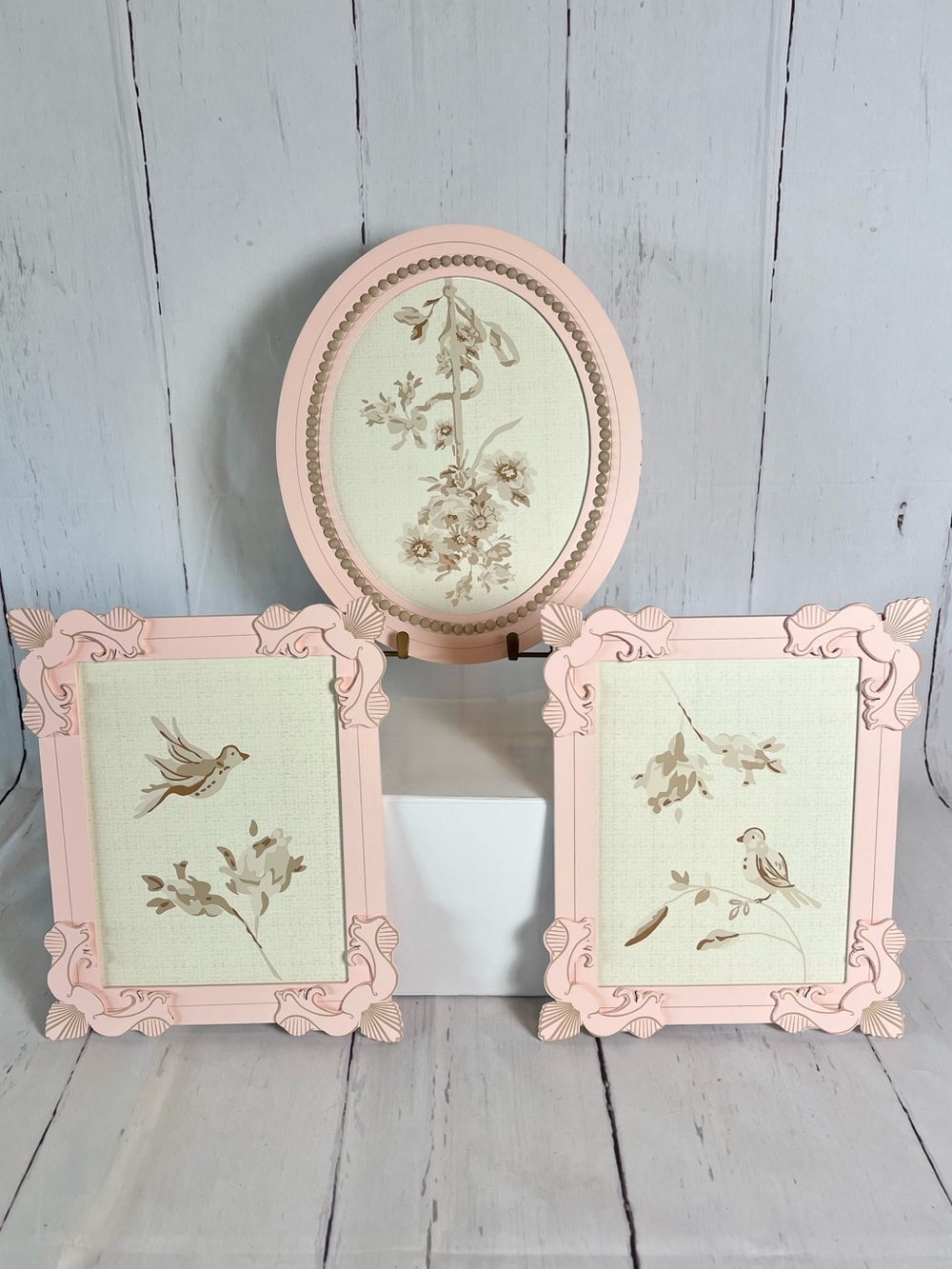 Lambs & Ivy Little Princess Nursery Wall Decor Set 3pc Pink Cream Bird Floral - Picture 9 of 11